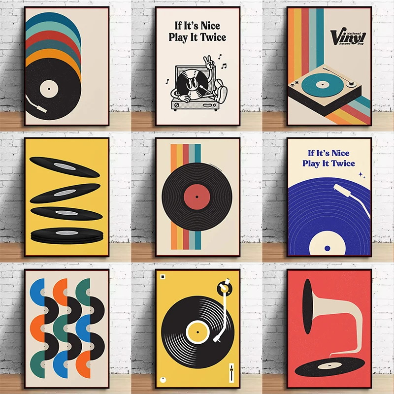 Mid Century Vinyl Record Canva - Audio Music Live recension och pris
