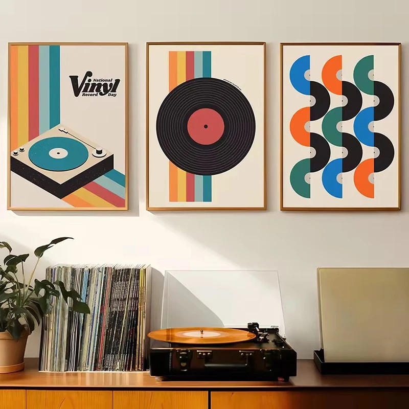 Mid Century Vinyl Record Canva - Audio Music Live recension och pris